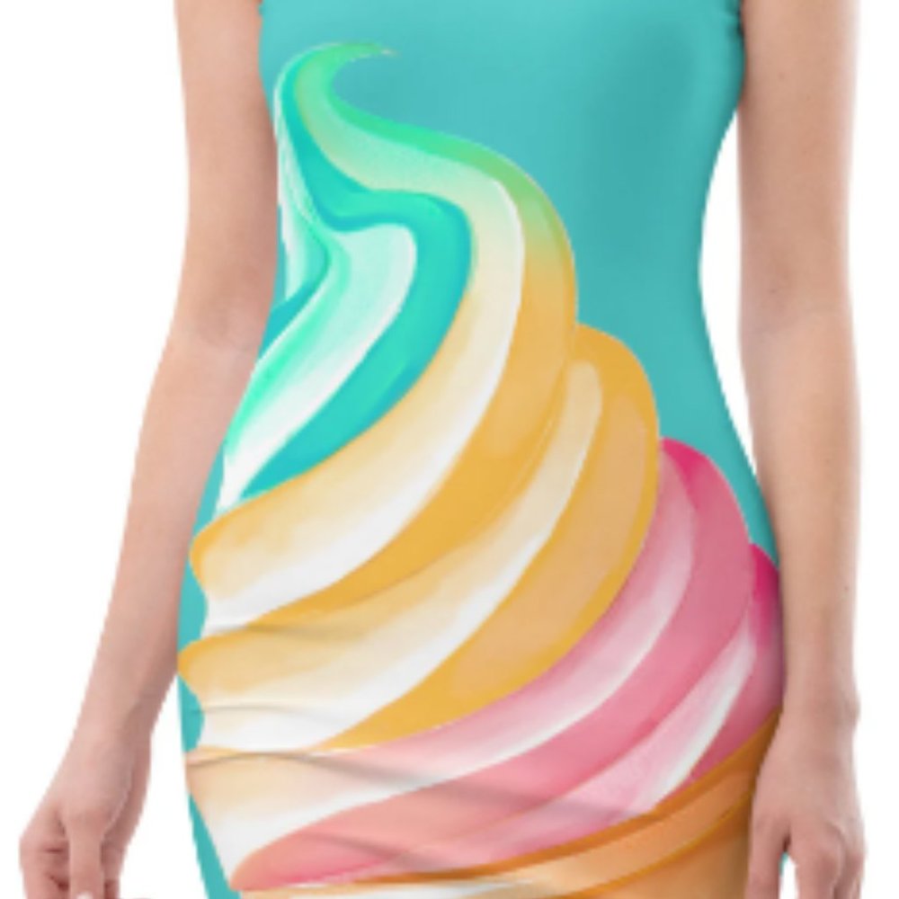Ice Cream Fitted Dress